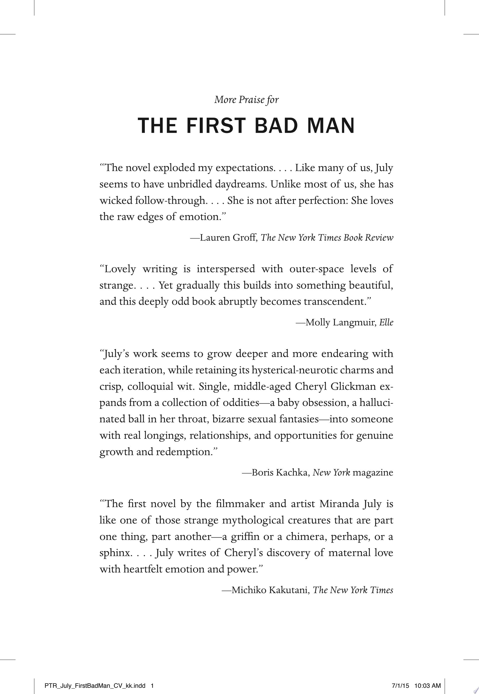 The First Bad Man A Novel