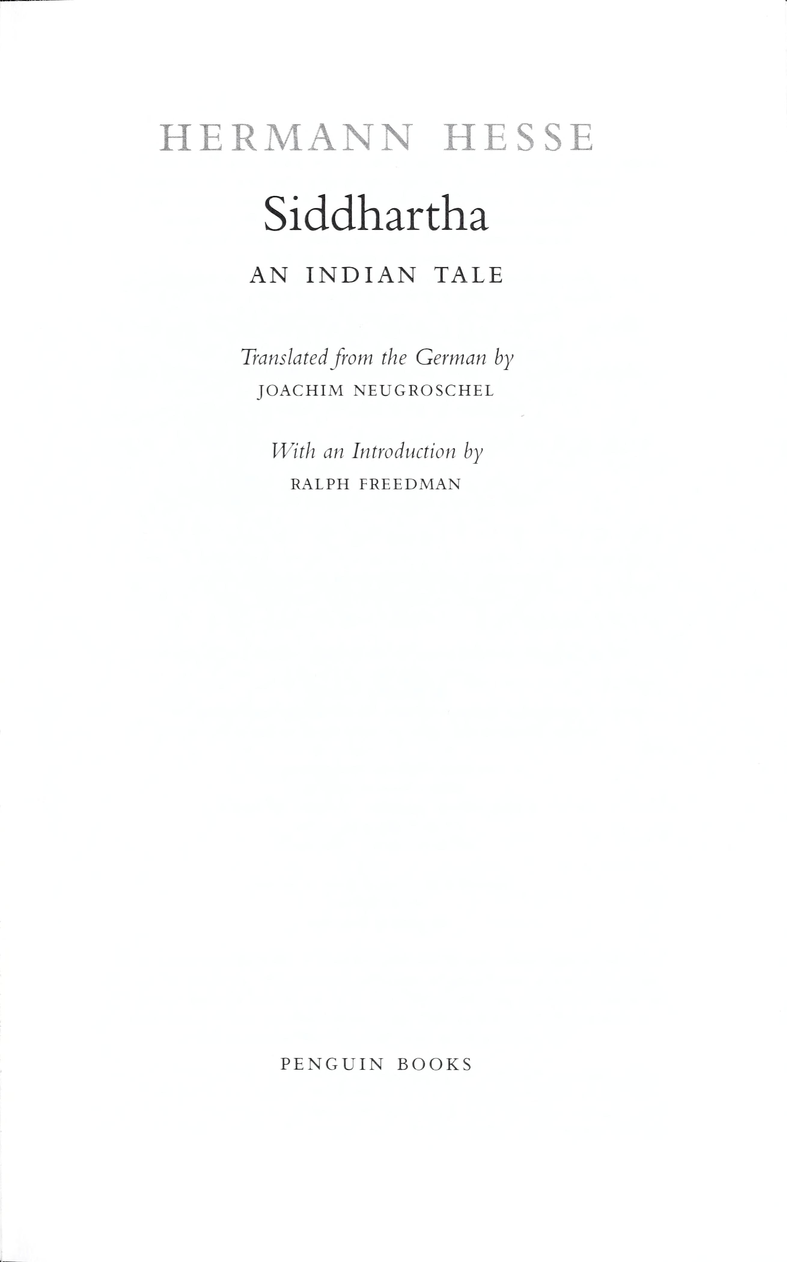 Siddhartha An Indian Tale