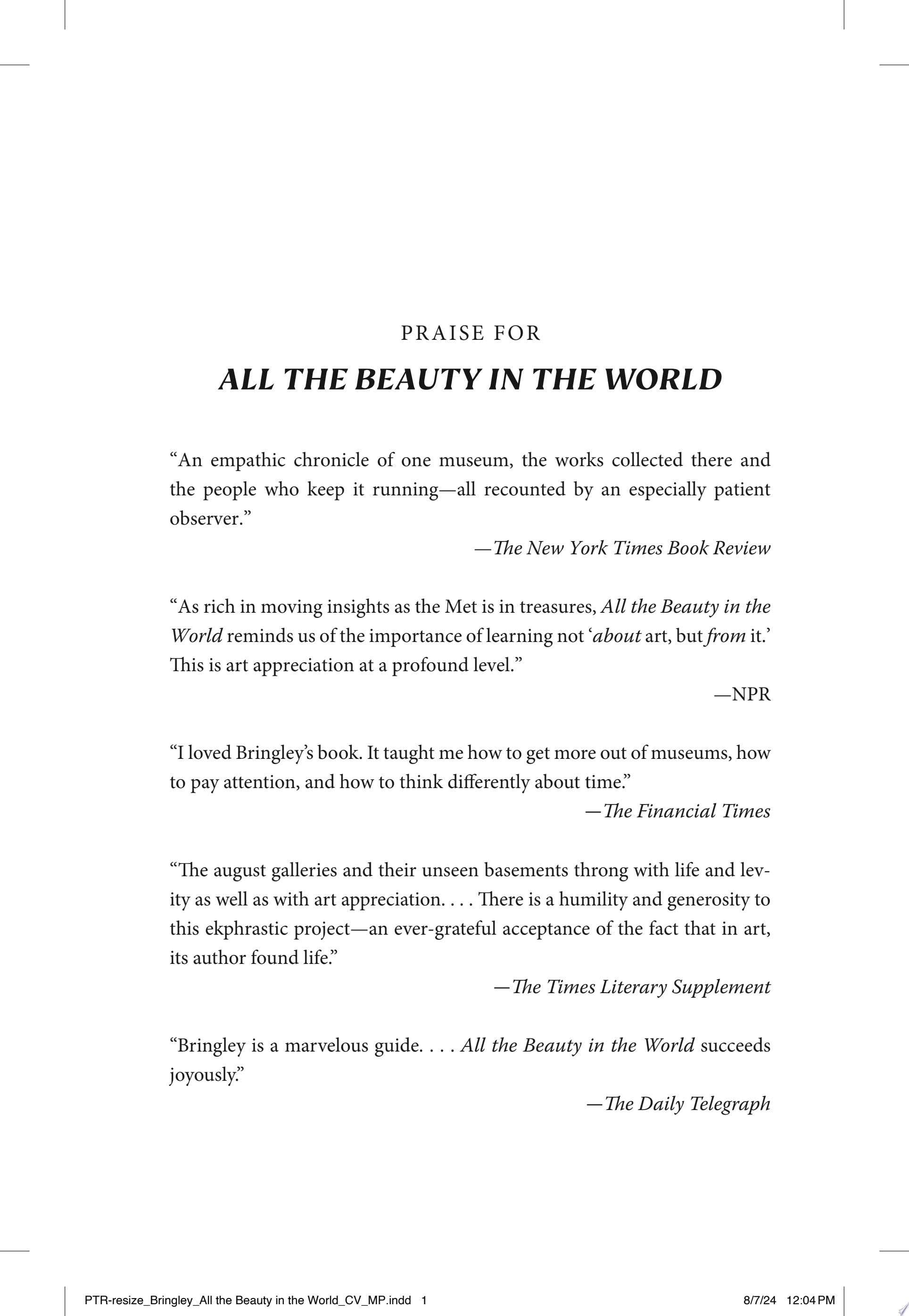 All the Beauty in the World The Metropolitan Museum of Art and Me