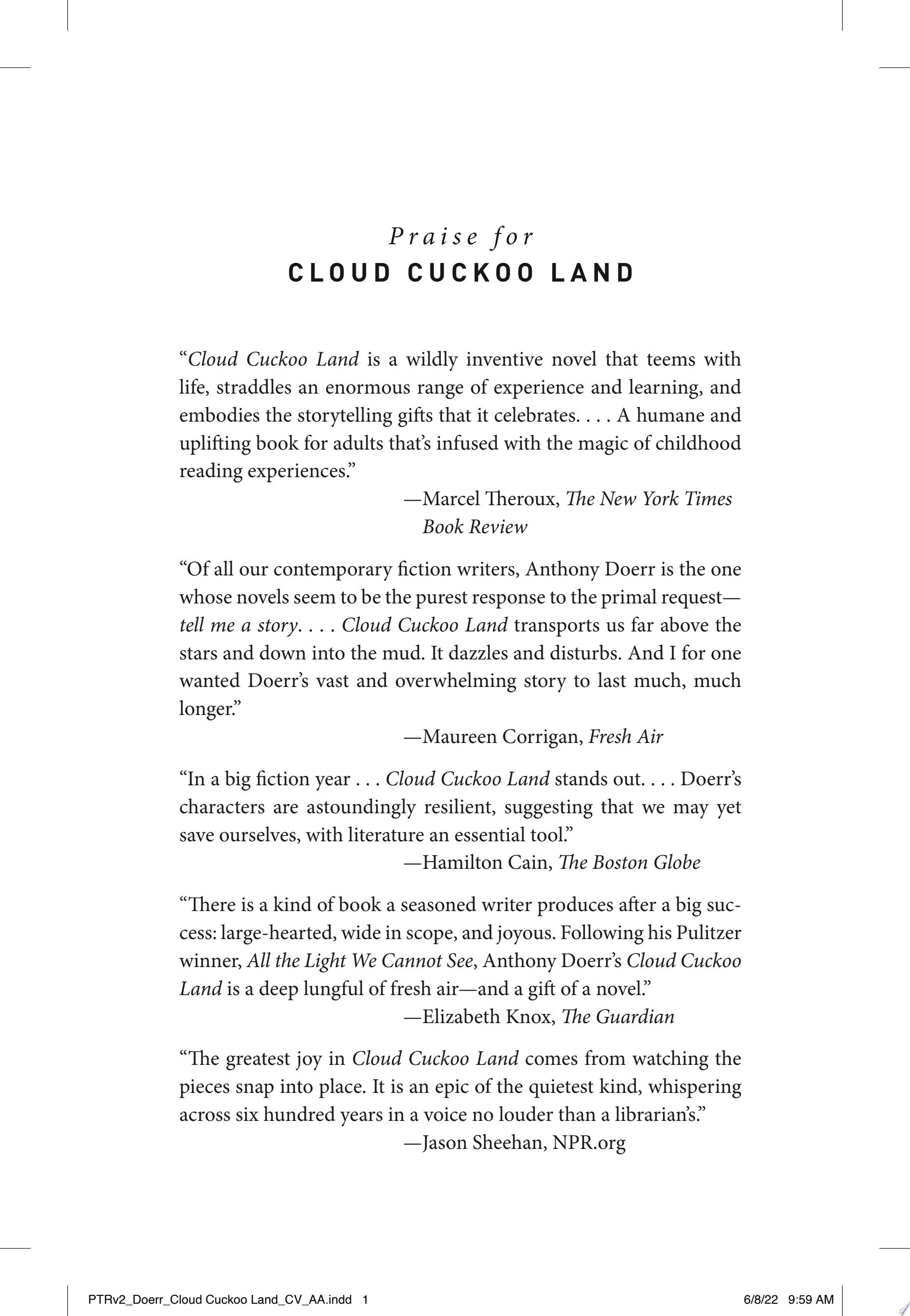 Cloud Cuckoo Land A Novel
