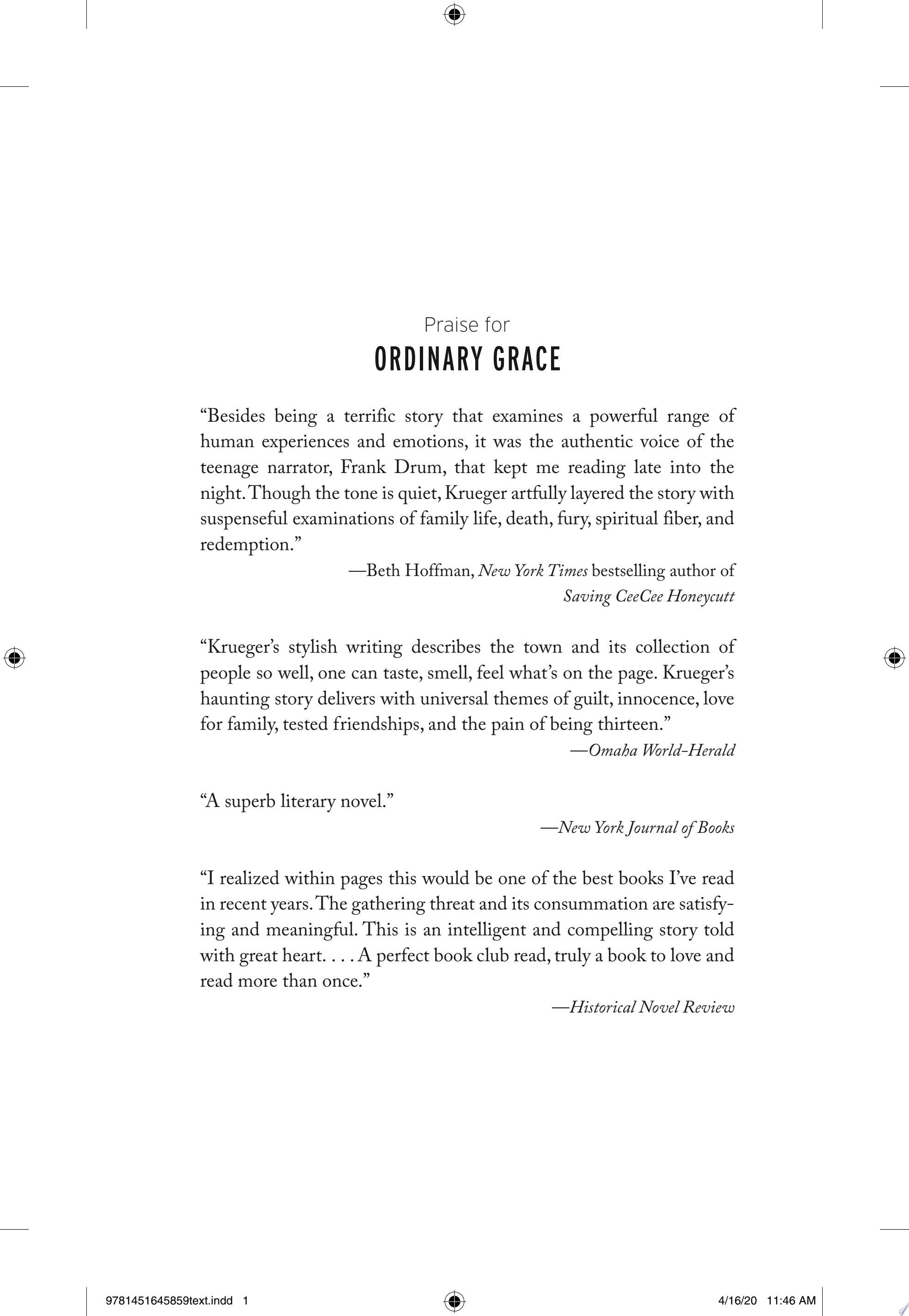 Ordinary Grace A Novel
