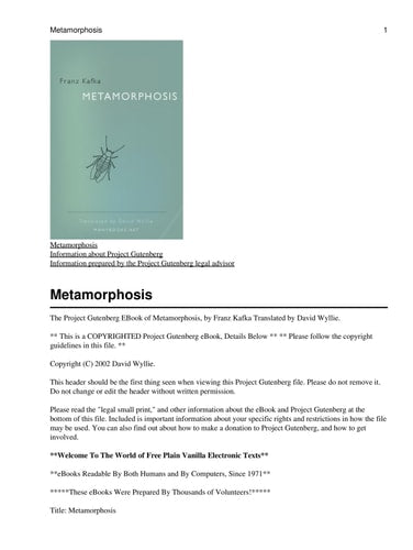 The Metamorphosis